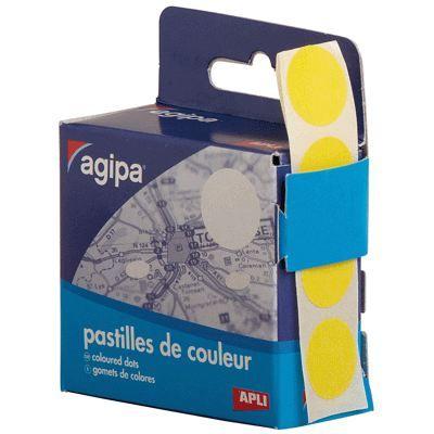 Disques adhesifs - AGIPA - 15mm jaune - boite de 150