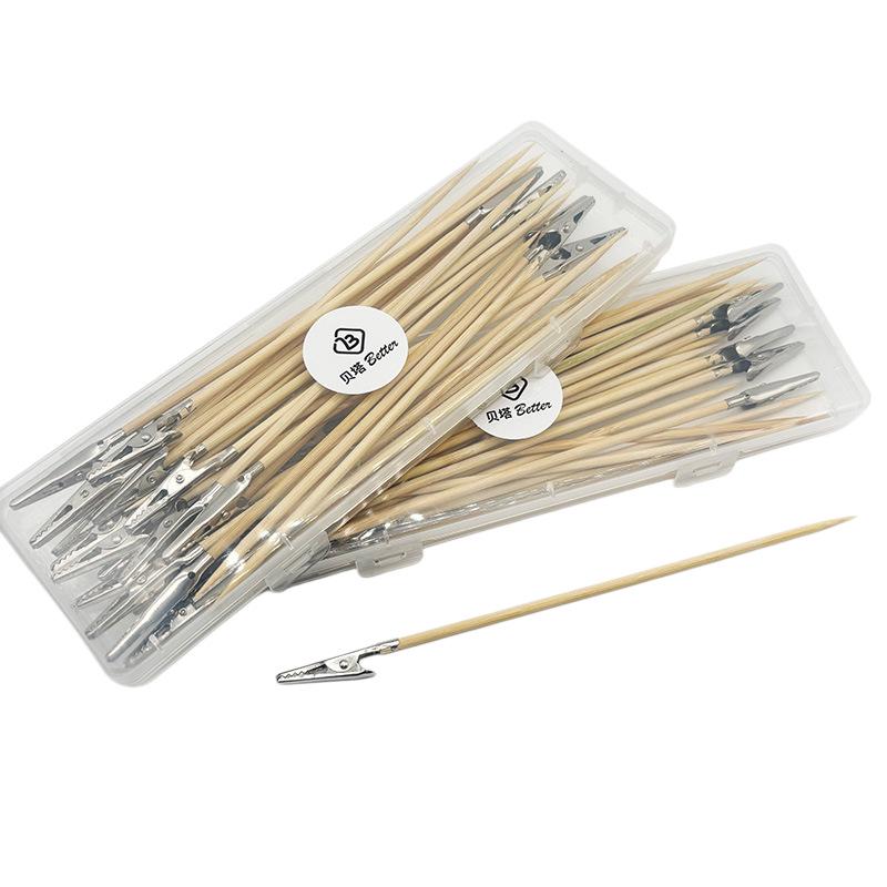 Medium Metal Alligator Clips & Bamboo Skewers Set for DIY Model Painting