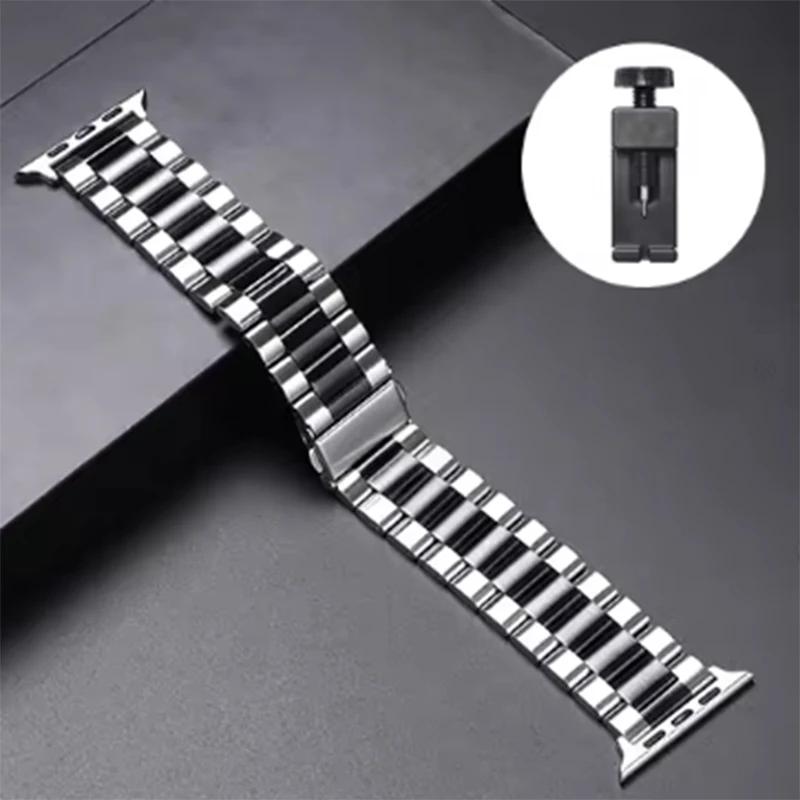 Stainless Steel Strap For Apple Watch Ultra 2 49 45 41 40 46 38 42 44mm Metal Band Bracelet For iWatch Series 10 9 8 7 6 5 4