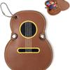 Guitar Shaped Guitar Pick Holder Bag Leather Guitar Pick Clip Guitar Plectrums Bag  Classical