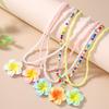 5Pcs Bohemia Flower Beaded Necklace Colorful Plumeria Necklace Fashion Bead Choker Daily Wear
