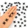 100Pcs Realistic Plastic Spiders - Fake Halloween Prank Props, Mini Creepy Crawlers For Decor & Photobooth Toys