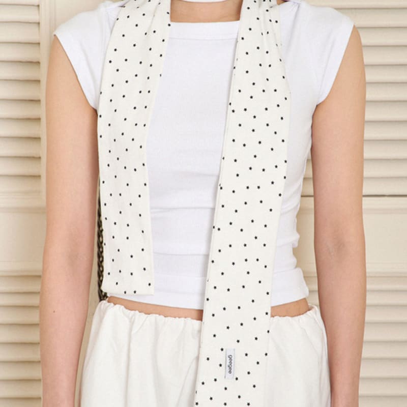 Geegee Mini Star Cotton Scarf - Ivory