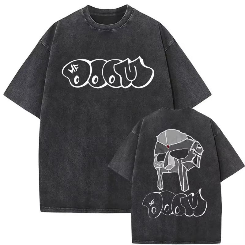 2026Gewaschenes Vintage Rapper Mf Doom MM FOOD Grafikdruck T-Shirt Herren Damen Hip Hop Mode T-Shirts Männlich Lässig