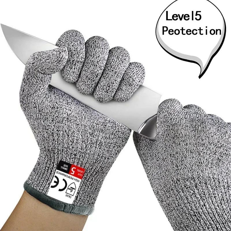 

NEW Grade 5 Cut Resistant Gloves Kitchen HPPE Scratch Resistant Glass Cutting Safety Protection for Gardeners S