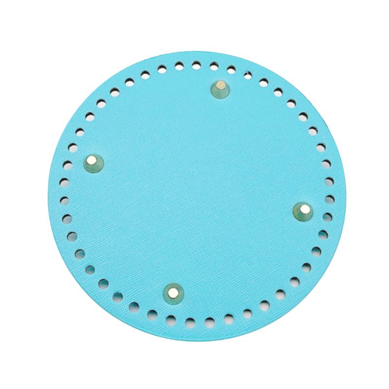 1 stk DIY Hekleveske Bunn Tilbehør 15*15Cm Rund Bunn For Strikket Veske PU Lær Veskebunn Håndlaget Bunn Med Hull