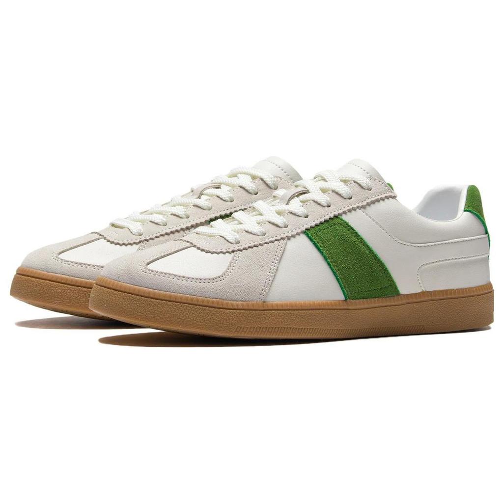 Li Ning Abrasion Resistant, Lightweight, And Breathable Low Top Skateboard Shoes Men's White Green AGCS289-1
