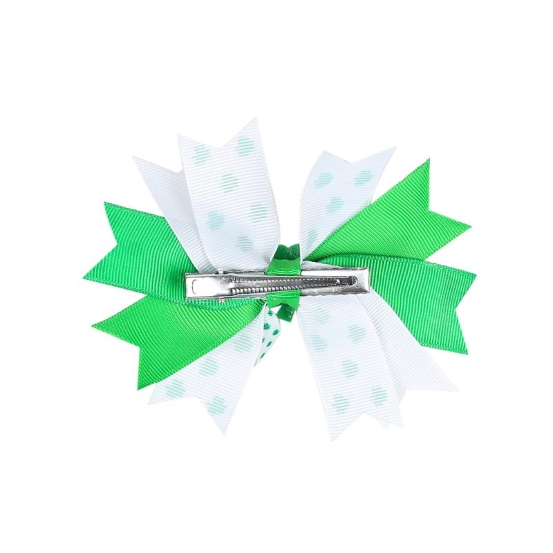2pcs Irish Themed Bows Hair Clip for Children Hair Accesories Party Hair Decoration for Holiday Celebrations and More