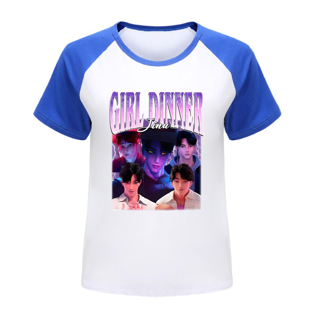 4871 Kids Boys Girls Sajaboys Print Raglan Sleeves T-Shirt 100cm синий