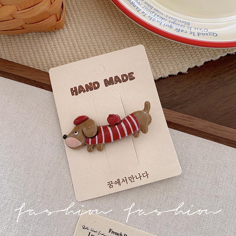 Dachshund Puppy Hairpin Less Cute Side Duck Bill Sweet Hairpin Bangs Cartoon Headdress
