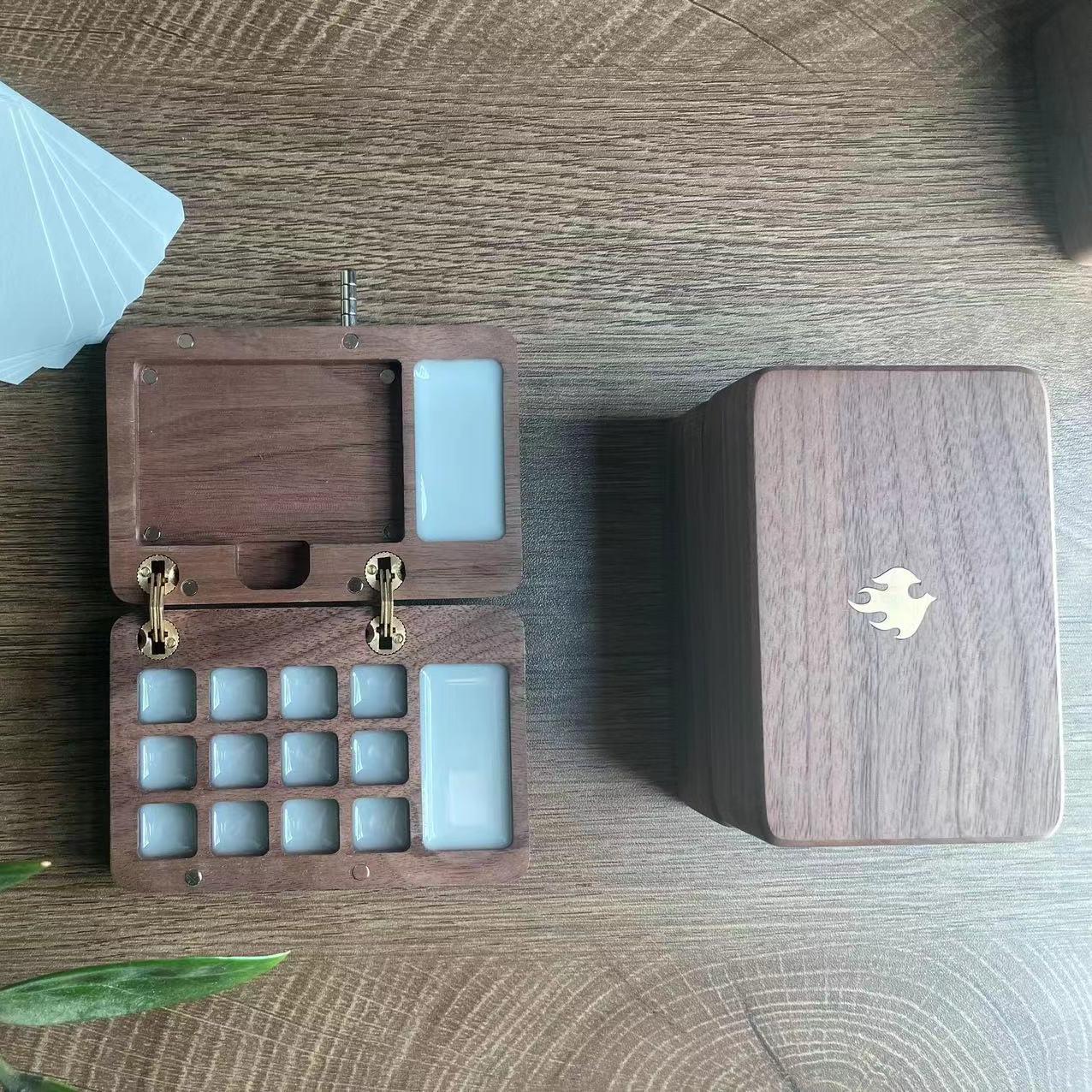 

Mini Wooden Watercolor Painting Box Storage Paper Travel Sketch Box 12 Color Grid Art Painting Watercolor Palette Art Supplies