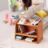 1Pcs 1: 12 Dollhouse Mini Cherry Wood Display Shelf Cabinet Miniature Storage Rack Doll House Furniture Model Toys