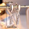 Cute Female White Zircon Stone Hoop Earrings Luxury Gold Color Wedding  For Women