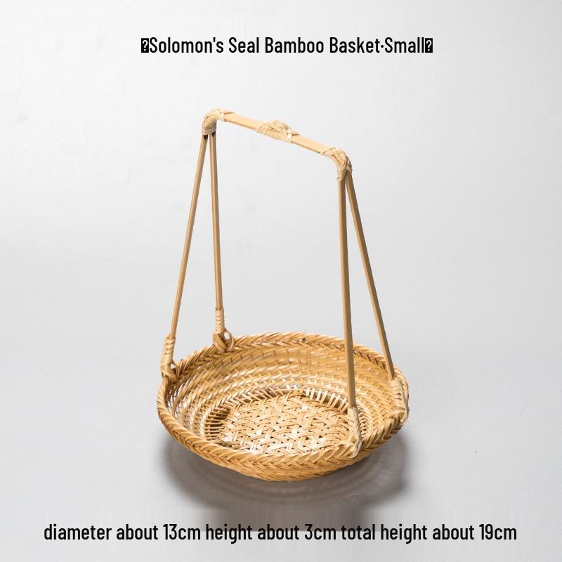 Kreativer Bambus-Webkorb: Kleines Tablett mit Griff für Tee, Snacks oder Gebäck