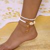 Vintage Goldfarbene Seestern Muschel Fußkettchen Für Damen Doppellagige Fußkette Knöchelarmband Am Bein Strand Barfuß Schmuck