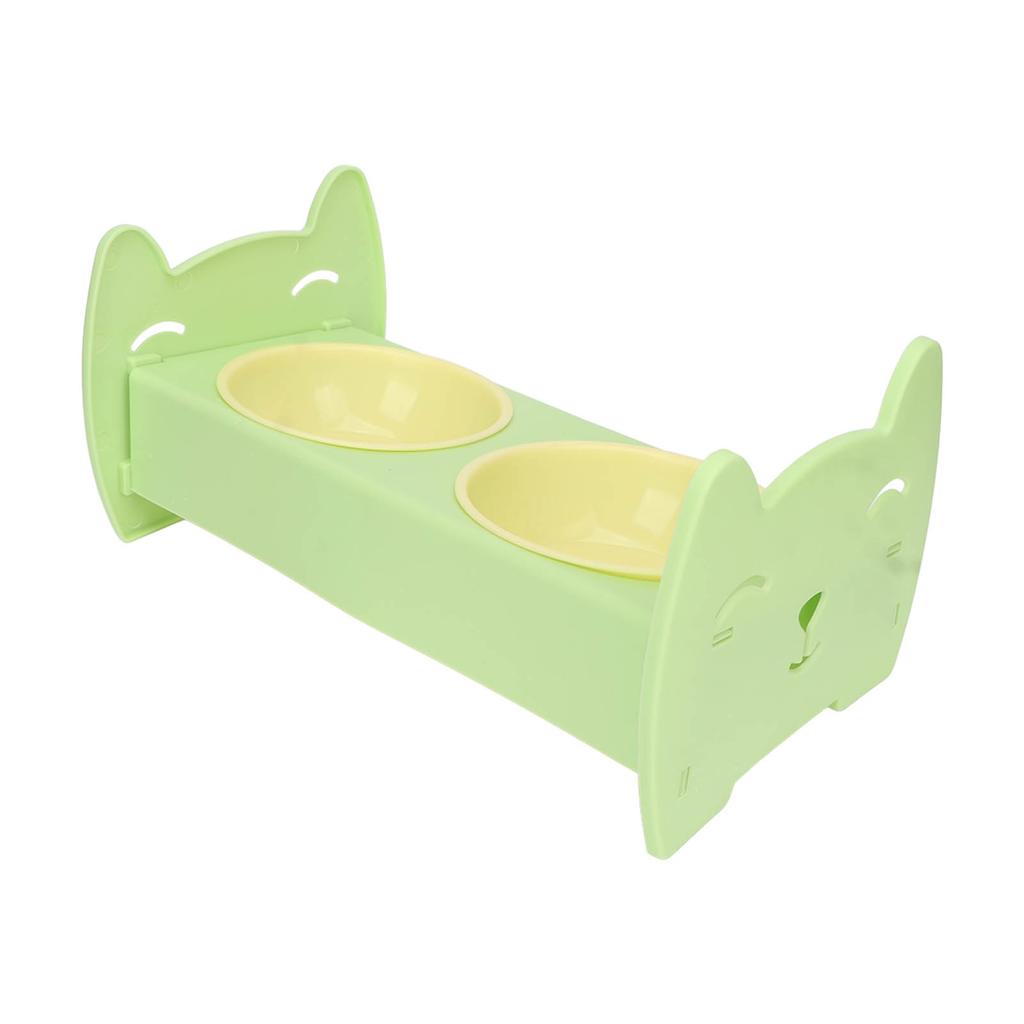 Dual Pet Food Bowl Food Grade Spill Proof Large Capacity Double Dog Cat Bowl for Small Medium Dogs Cats Green