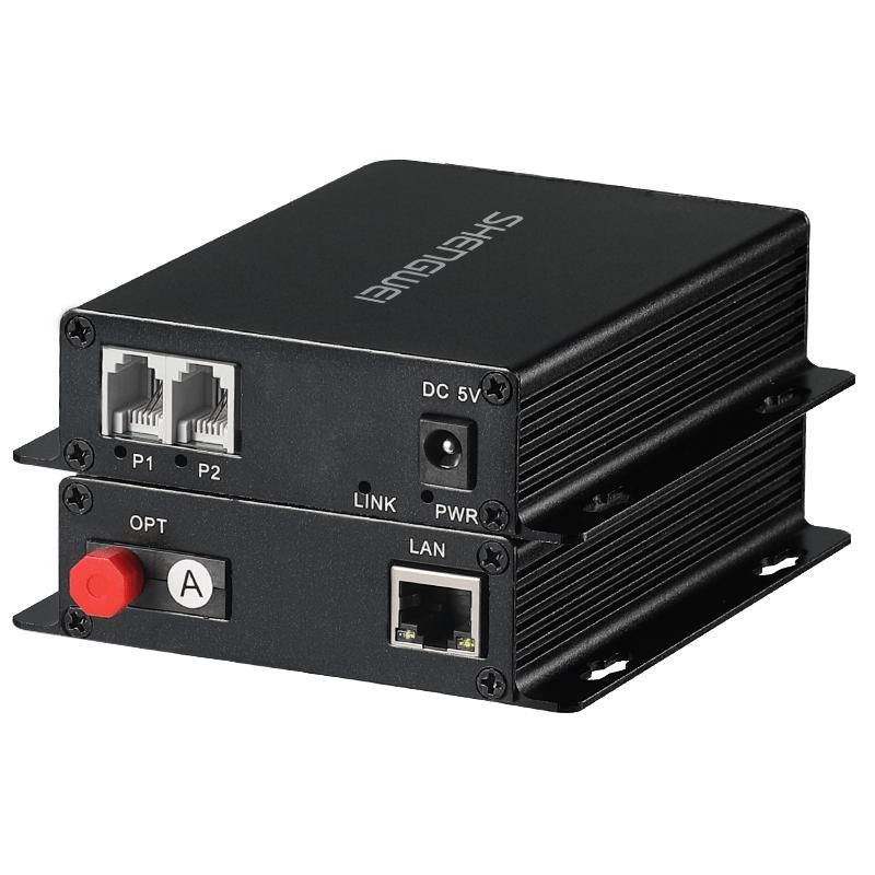 Shengwei Digital Telephone Optical Transceiver with 2-Channel Phone & 1-Channel Network (FC)