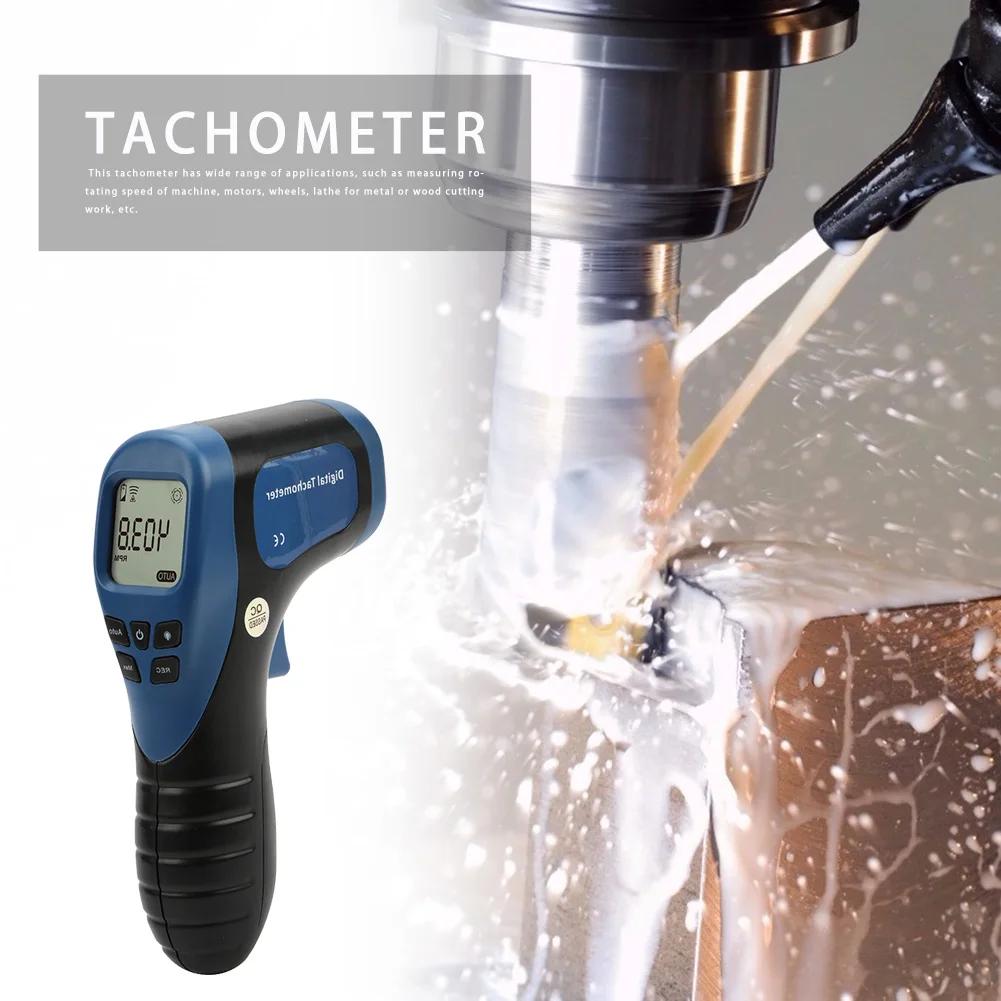 Handheld Digital Photo Tachometer RPM Meter 2.5RPM-99999RPM Non-Contact Motor Lathe Speed Gauge Motor Speed Gauge Gun Engine Use