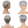 Cabello Europeo al por Mayor para Peluca Gris sin Pegamento Corto Transparente Cabello Remy para Mujeres