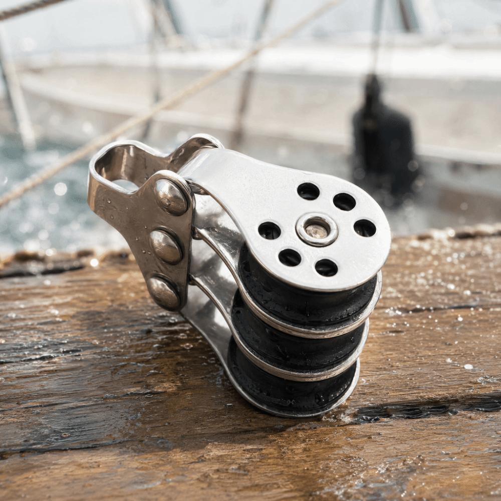 Locking Mechanism Locking Pulley Stainless Steel Cable Pulley Boat Pulley Sailing Anchoring