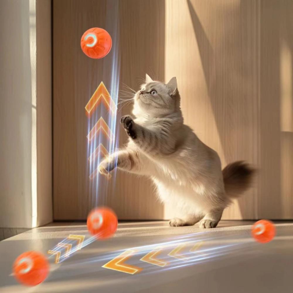 New 1pc Automatic Moving Dog Toy Ball Material Safety Smart USB Jumping Rotating Interactive Puppy Chew Toy Ball Pet Products
