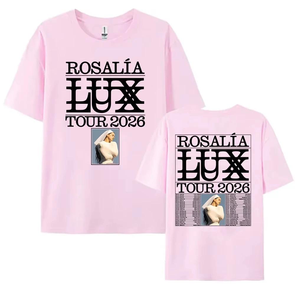 Singer Rosalía Rosalia 100%cotton Men's Shirt 2026 LUX Tour Graphics Short Sleeve Oversized Women's Short Sleeved Cheap Tshirt
