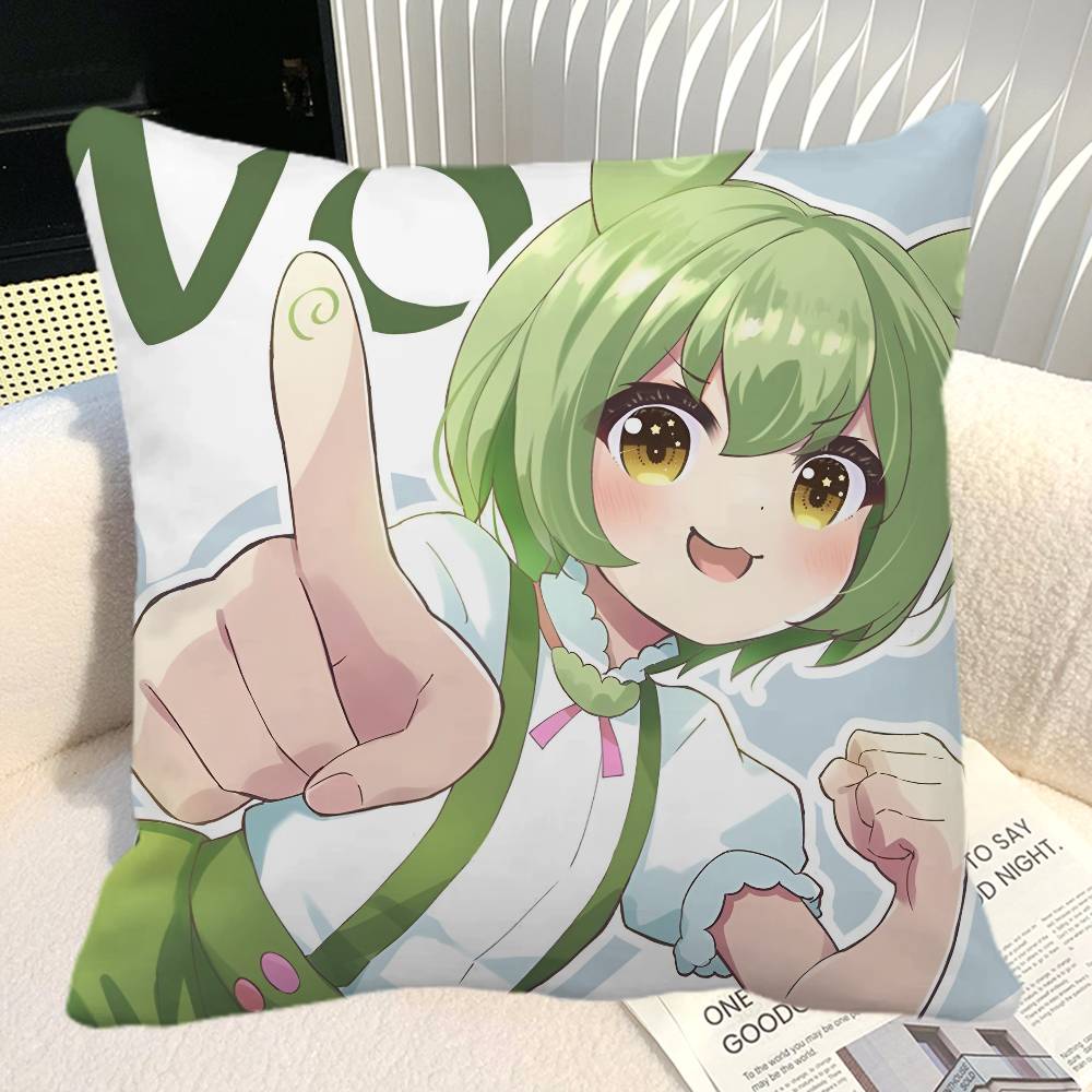 Anime Zundamon Pillow Case Square Pillow Bedroom Sofa Leisure Comfort Cushion Car Home Decoration