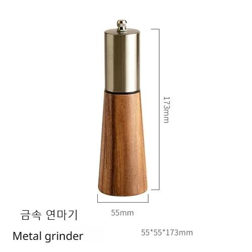 

Black pepper grinder sea salt pepper grinder manual acacia wood pepper mill seasoning jar BBQ Japanese style
