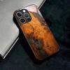 Phone Case Resin Wood Art Spliced Tempered Glass Phone Case Black for IPhone 12/13/14/15/1617/17Pro/18Pro Max Cover Hard Shell