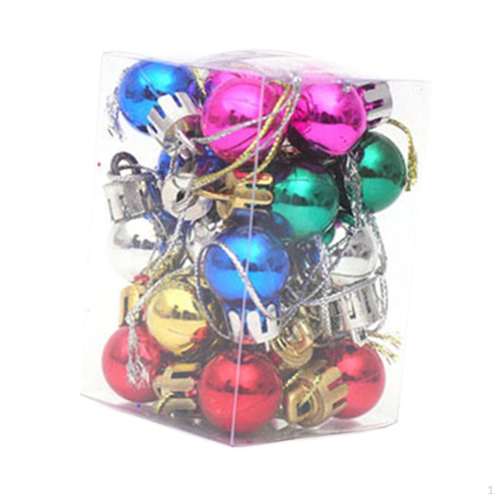 24 Pieces Christmas Tree Decoration Xmas Small Pendants Mini Ball Ornaments for