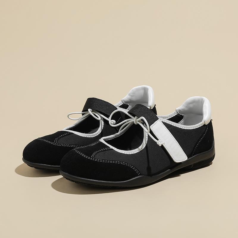 Cowhide version~ retro inner height increase 3cm fashion ballet shoes women's genuine leather casual sports shoes Mary Jane single shoes women