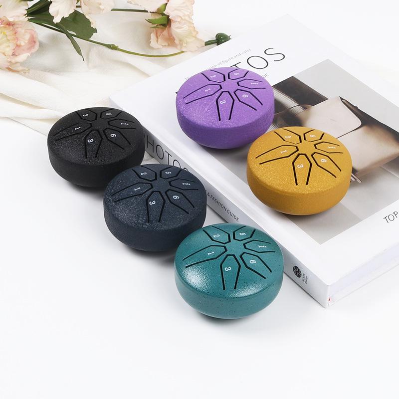 3-inch 6-Tone Mini Kalimba Pocket Drum - Musical Instrument Gift for Kids and Students