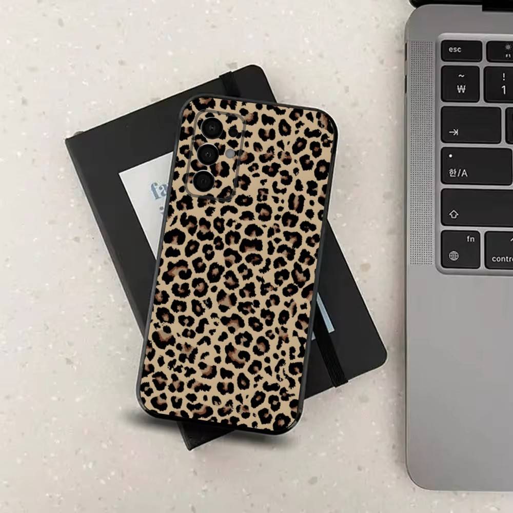 Fashion Art Leopard Print  Phone For Samsung Galaxy A53,31,52,72,41,22,73,32,71,Note,J7,8,9,5G Soft Black Silicone Case