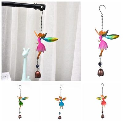 Creative Retro Fairy Angel Wind Chimes Realistic Hanging Fairy Wind Bell Handmade Romantic Metal Windchimes Balcony