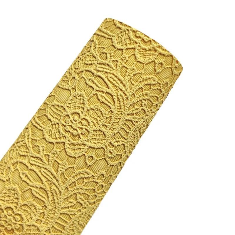 1 Yard Flower Textured Embossed Faux Leather Roll Synthetic Fabric for DIY Handmade Projects Leather Bows Jewlery Making