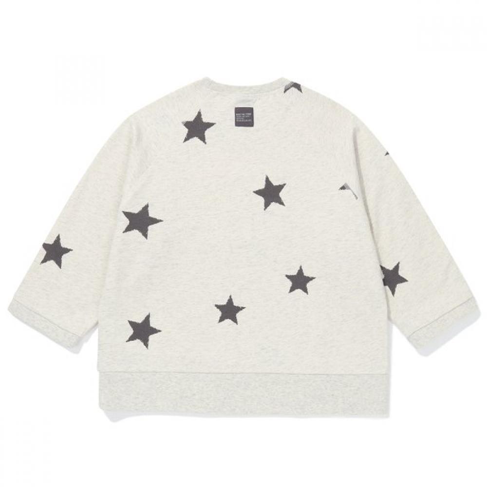 BlueTail LighT Beige STar PaTTern 3 4 Sleeve T shirT aaa7Ts05lb