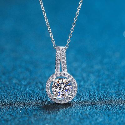 5ct Moissanite Necklace For Women 14k Gold Plated 925 Sterling Silver Necklace Lab Diamond Necklaceswith Gra Certified