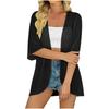 Cardigan Aperto da Donna a Manica 3/4 Leggero Kimono Copricostume Sciarpa Drappeggiata Casual Capospalla