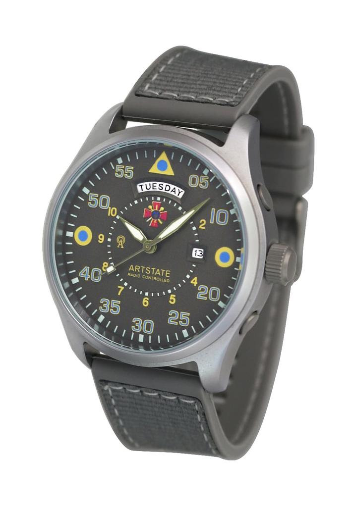 Khaki Aviation Watch with Proceeds Donated To TPU Long Life [ARTSTATE AS3271] Men's Radio-Controlled Day/Date Function, 100% UNICEF, Strap,