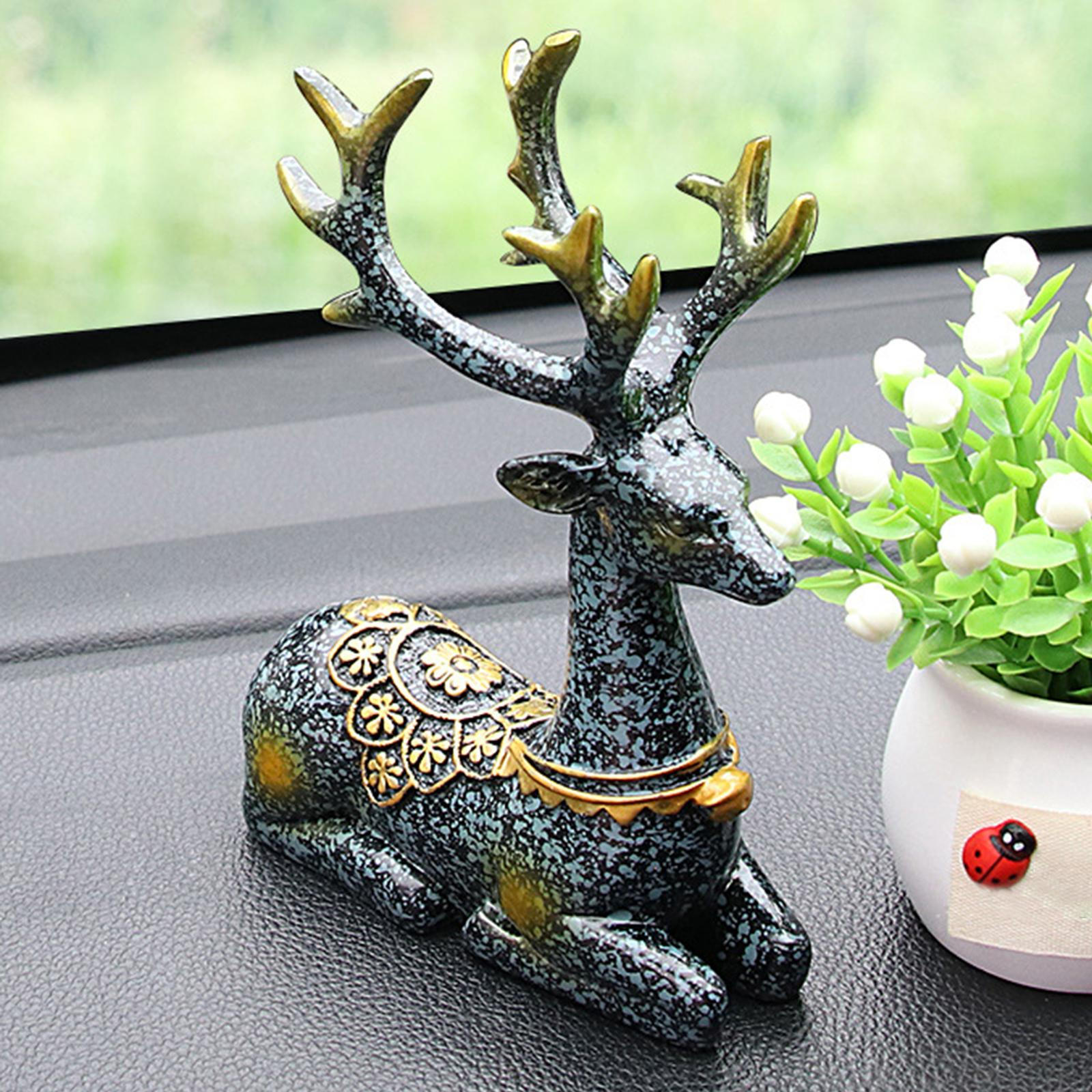 

Статуя автомобиля, фигурка оленя, скульптура животного, украшение для приборной панели для гостиной bronze blue