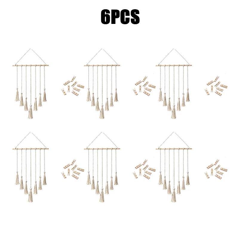 Wall Hanging Tapestry Home Wall Decoration DIY Photo Frame Postcards Storage Wall Handmade Bohemian Ethnic Chic Tassel Tapestry