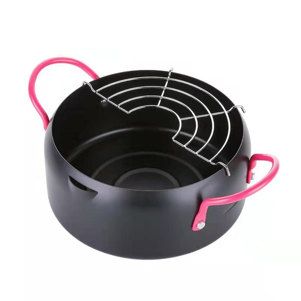 Japanese Style Deep Frying Pot with Oil Filter Rack Deep Fryer Pan Battered Fryer Pot Dormitory
