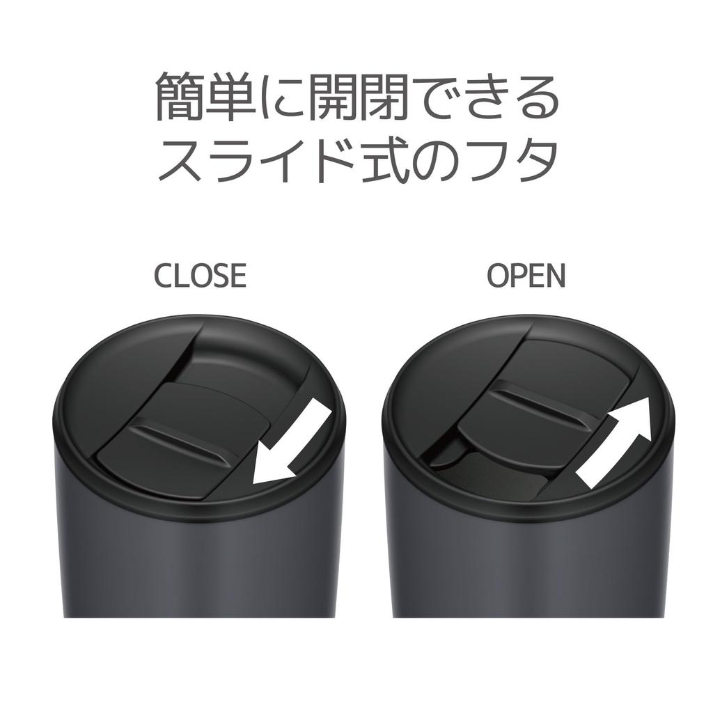 Gobelet isotherme Thermos avec couvercle, lavable au lave-vaisselle, 400 ml, bleu cendré ASB JDP-401