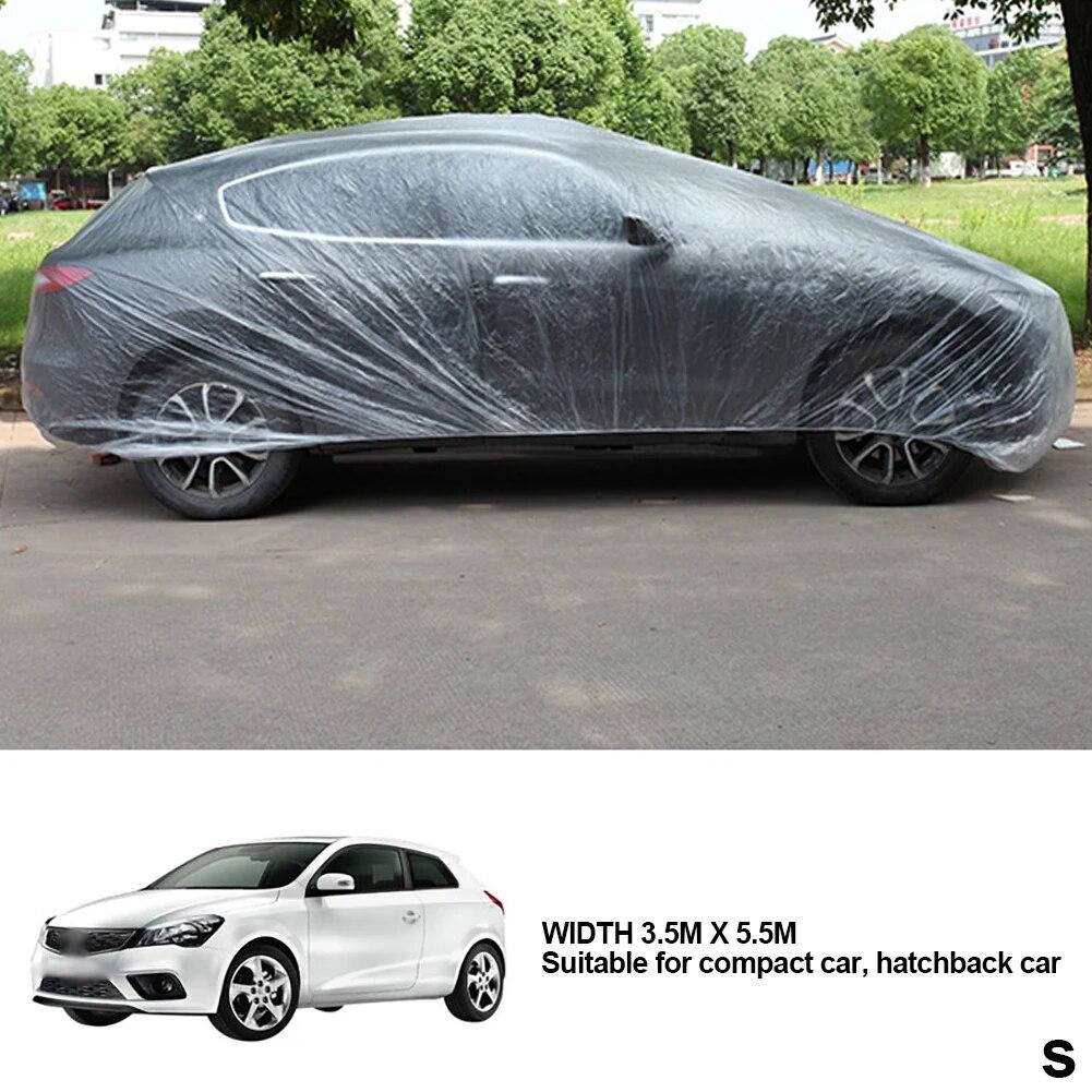 Universal Clear Car Cover Wth Elastic Band PE Plastics Clear Full Car Protective Shield Auto Vehicle Car Covers With Elastic