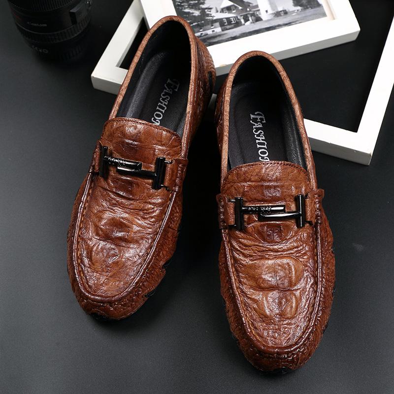 2024 New Leather Men Shoes Fashion Light Breathable Casual Shoes Genuine Leather Luxury Mens Loafers Shoes Mocassin Man Footwear