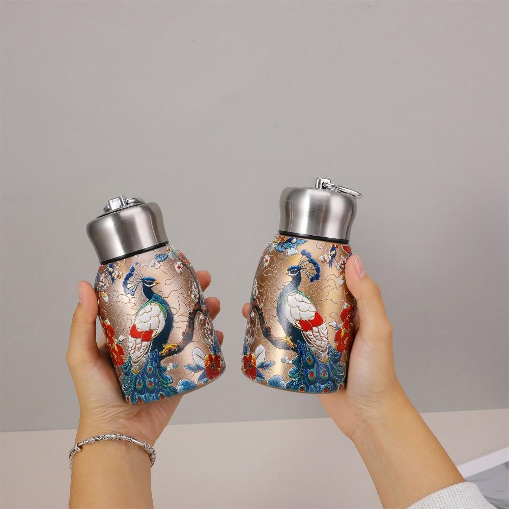 Portable 304 Stainless Steel Insulated Cup Double Wall 300ml Coffee Mug Leak-Proof Mini Water Bottle Outdoor Travel Office
