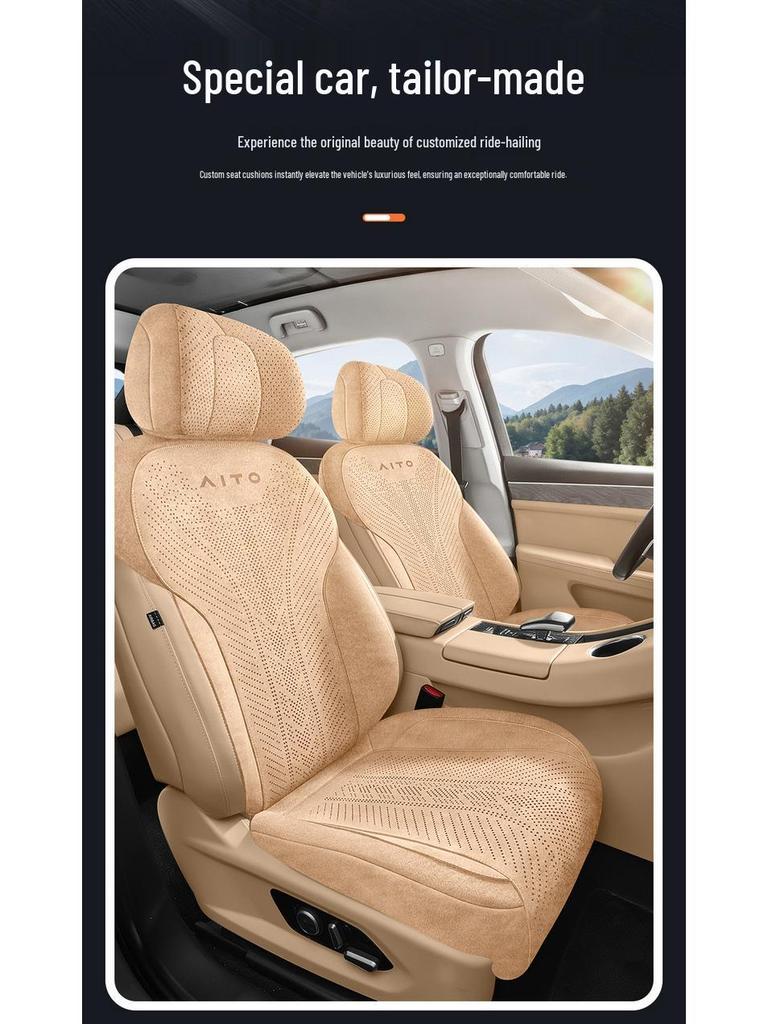 2025 Wenjie M5 Ganzjahres-Atmungsaktive Wildleder-Sitzkissen