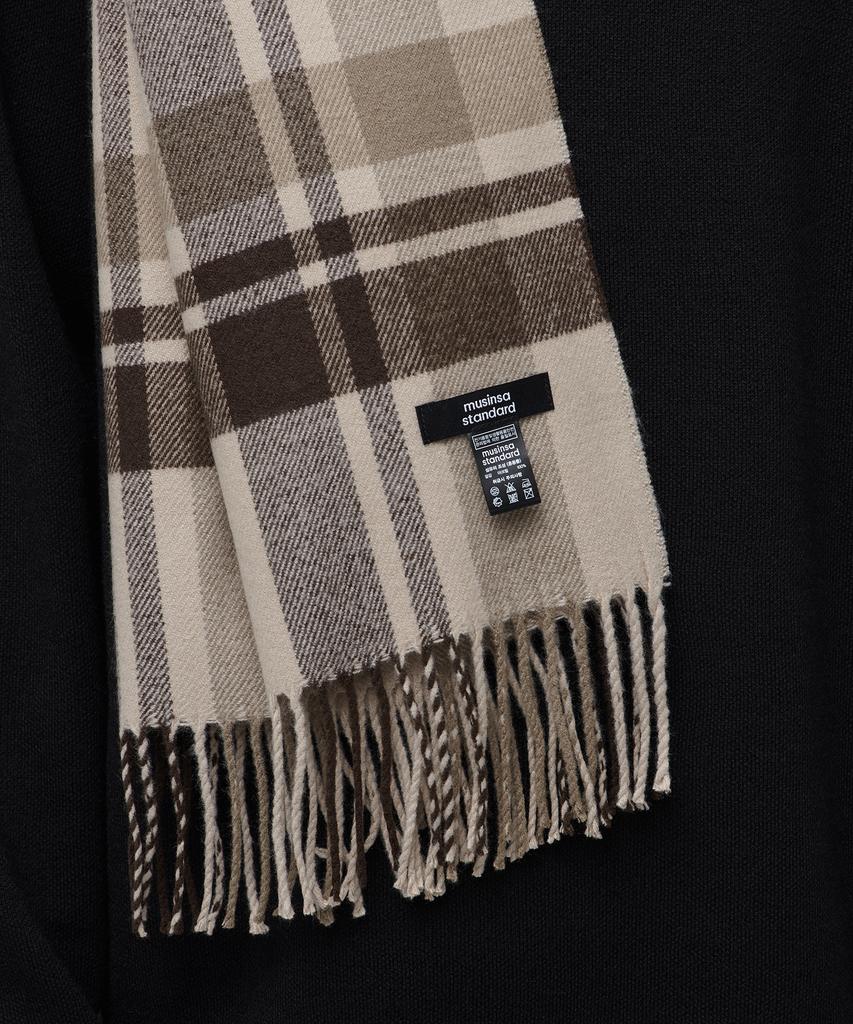 MUSINSA STANDARD Large Size Tartan Check Scarf [Beige]