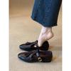 Sheepskin Version Fringed British Loafers Women's Round Head Rivets Shallow Mouth Single Shoes Women's Versatile Commuter Flat Mary Jane Shoes