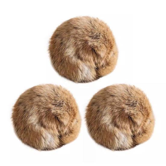 Flauschiger Ball Katzen Spielzeug Weicher Flauschiger Kaninchenfellball Waschbar Lustiger Katzen Jagdball Bunny-Kick Spielzeug für Indoor Katzen Bewegung Stimuliert Jagdinstinkt